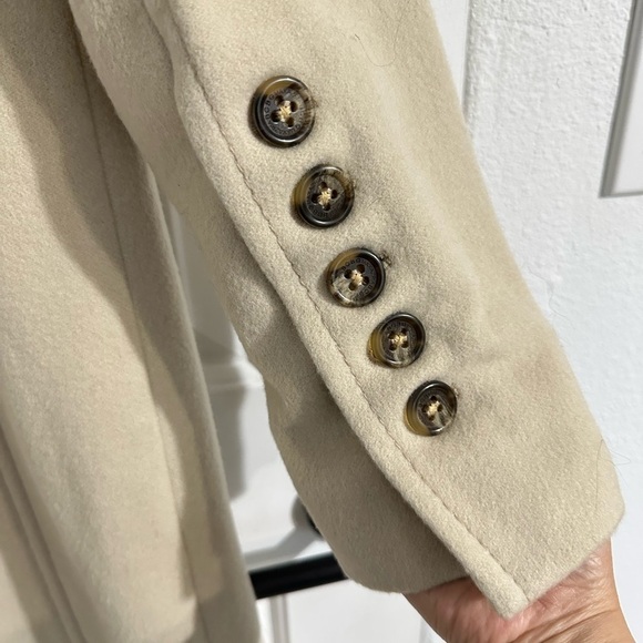 BCBGMAXAZRIA Wool & Angora Blend Cream Coat - Picture 5 of 9